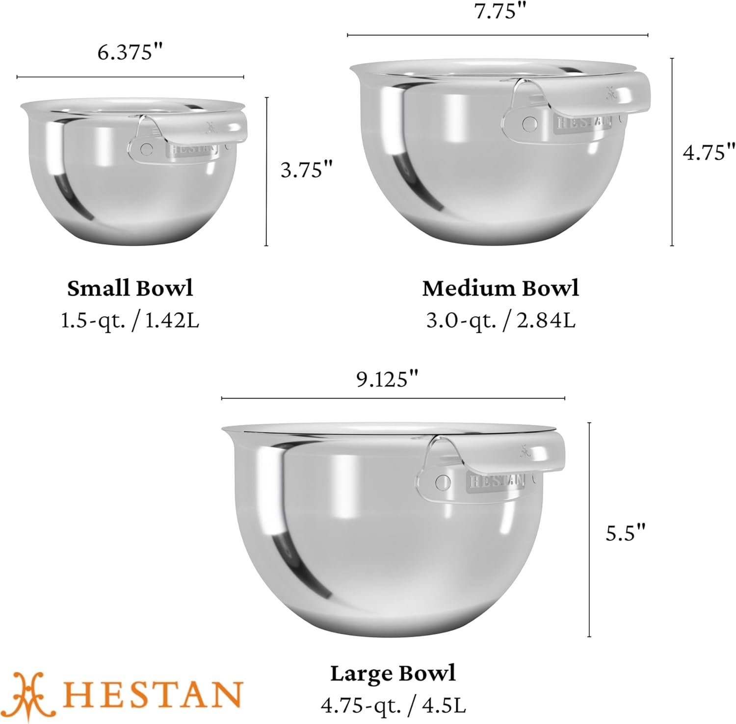 Set de Bols de Préparation en Acier Inoxydable – 3 Pièces Haute Performance – Image 2